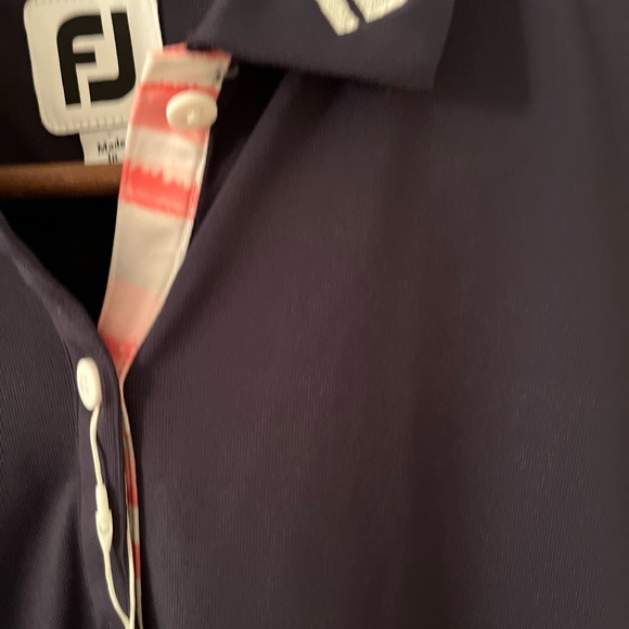FootJoy Golf Short Sleeve Water Color Trim Blue Shirt size XS NWT - Picture 3 of 7